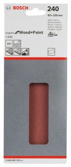 24Набор из 10 шлифлистов 93 x 230 mm, 40 2608605315